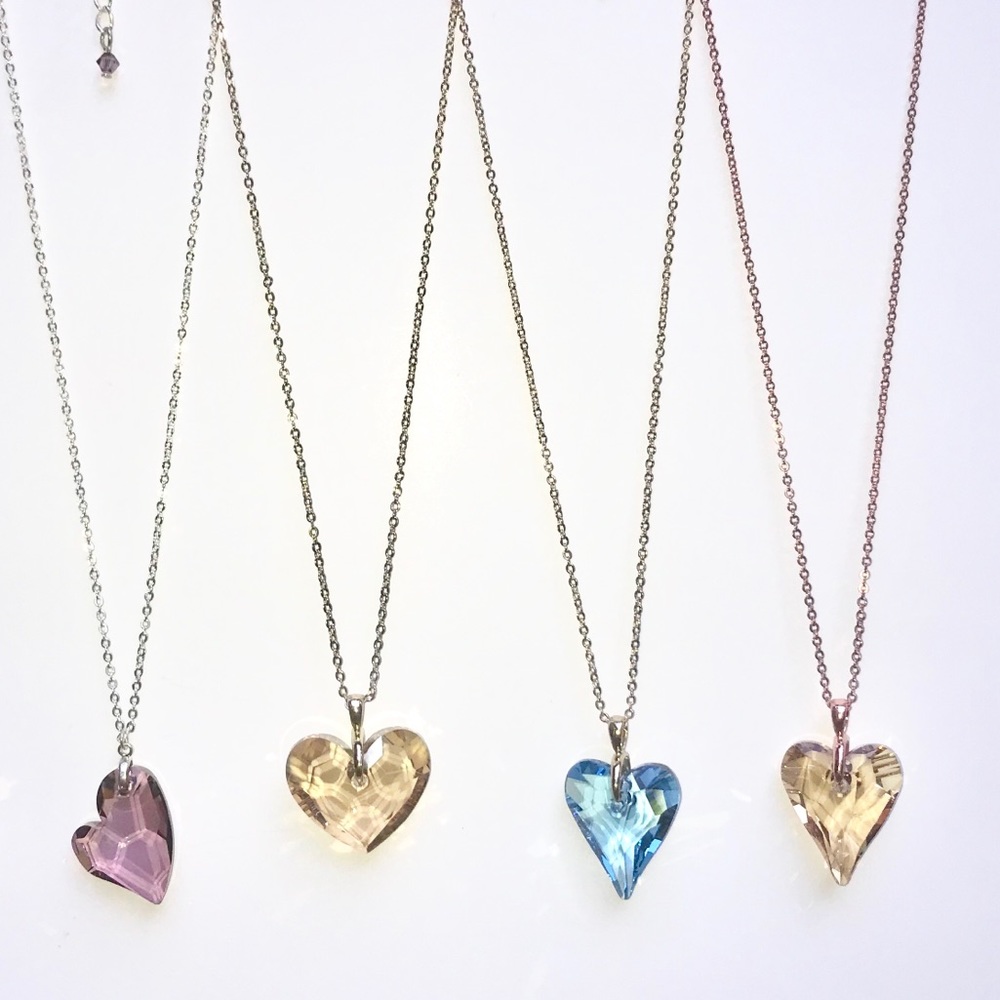 NWT Swarovski amethyst crystal heart pendant - Picture 2 of 2